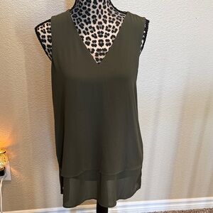 Michael Kors Dark Green Layered Blouse